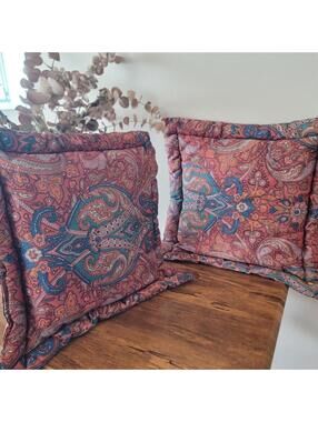 Paisley Patterned Accent Pillows 12" X 12"